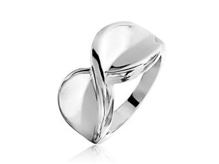 Bling Jewelry Twisted Modern Figure Eight Infinity Ring Rhodium Plated