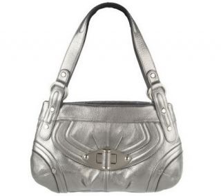 B. Makowsky Glove Leather Zip Top Shoulder Bag w/Pocket Detail —