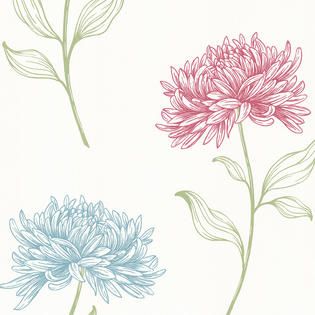 Brewster Dehlia Pink Floral Toss Wallpaper   Tools   Painting