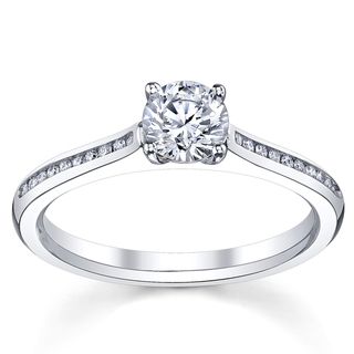 14k White Gold 1 1/6ct TDW Certified Diamond Engagement Ring (H, SI3)