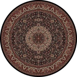 Concord Global Trading Persian Classics Isfahan Black 7 ft. 10 in. Round Area Rug 20339