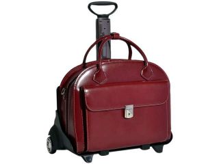 McKlein Red 15.4" GLEN ELLYN W Series Detachable Wheeled Ladies' Briefcase Model 94366