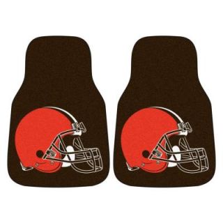 FANMATS Cleveland Browns 18 in. x 27 in. 2 Piece Carpeted Car Mat Set 5703