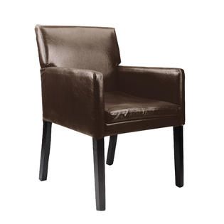 CorLiving Antonio Accent Chair in Dark Brown Bonder Leather   Home