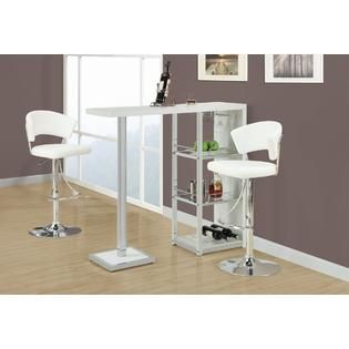 Monarch Specialties  Glossy White / Chrome Metal 48L Bar Table