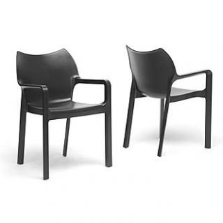 Baxton Studio Limerick Black Plastic Stackable Modern Dining Chair Set