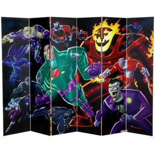 Oriental Furniture 71 x 94.5 Tall Double Sided Justice League Heroes