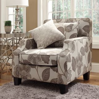 INSPIRE Q Broadway Grey Floral Sloped Track Arm Chair  