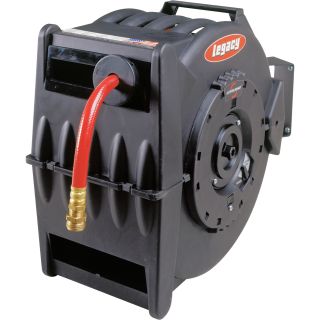 Legacy Retractable Air/Water Hose Reel — With 1/2in. x 50ft. PVC Hose, Max. 300 PSI, Model #L8335  Air, Water   Oil Hose Reels