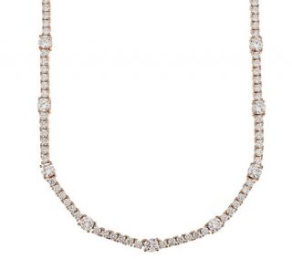 Diamonique Luxury Classic 18 Tennis Necklace, Sterling /14K   J288681 —