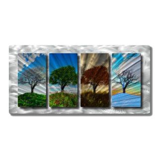Four Seasons by Ash Carl Original Painting on Metal Plaque by All My