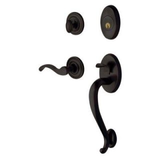 Baldwin Logan Single Cylinder Oil Rubbed Bronze Right Handed Handleset with Wave Lever 85315.102.RENT