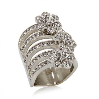 Emma Skye Jewelry Designs Triple Flower Crystal Stainless Steel Ring   7965990