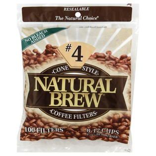 Natural Brew  Coffee Filters, Cone Style, No. 4, 100 filters