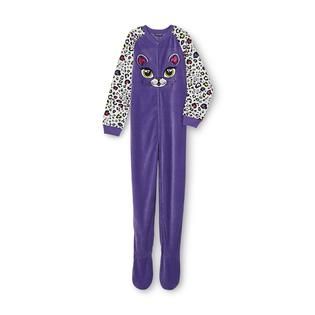 Joe Boxer Girls Microfleece Footed Pajamas   Kitty Cat   Kids   Kids