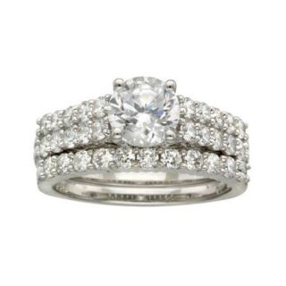 Believe By Brilliance Sterling Silver Round CZ Bridal Set