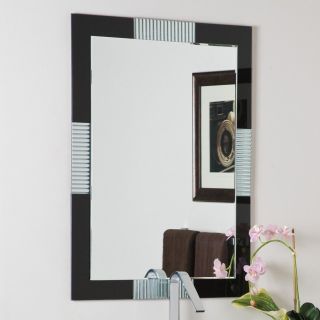 Decor Wonderland 23.6 in W x 31.5 in H Rectangular Frameless Bathroom Mirror with Hardware and Beveled Edges