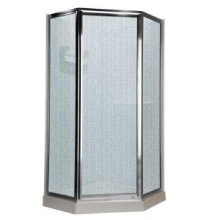 American Standard Prestige 24.25 in. x 68.5 in. Neo Angle Shower Door in Silver and Hammered Glass AMOPQF1.436.213