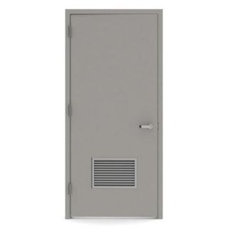 L.I.F Industries 36 in. x 80 in. Firerated Right Hand Louver Steel Prehung Commercial Door with Welded Frame UWR3680R