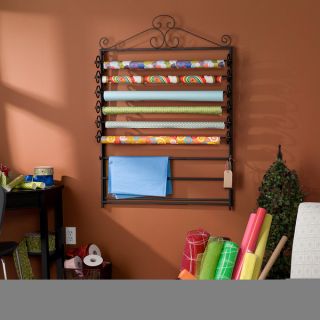 Upton Home Leal Black Wrapping Paper & Craft Storage Rack   13521838
