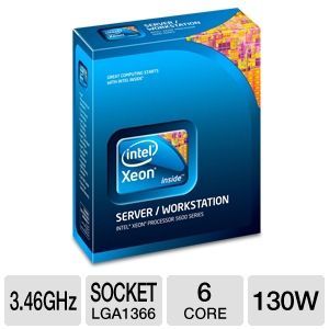 Intel BX80614X5690 Xeon X5690 Processor   6 Core, 3.46GHz, LGA 1366, 6.40GT/s QPI, 12MB Cache, 64 Bit, 130W, HyperThreading
