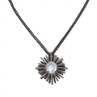 Facets by Robindira Unsworth Gemstone and CZ "Sunburst" Pendant with 28" Chain    7828155