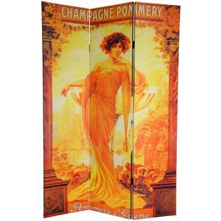 Oriental Furniture 6 ft. Tall Double Sided Vintage Women Canvas Room