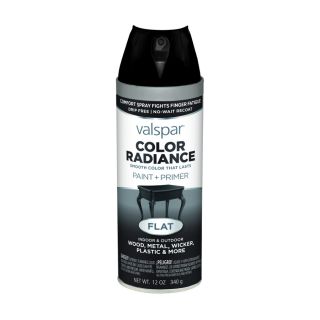 Valspar Color Radiance Black Fade Resistant Enamel Spray Paint (Actual Net Contents 12 Oz.)