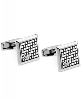Emporio Armani Stainless Steel Logo Cuff Links   Jewelry & Watches