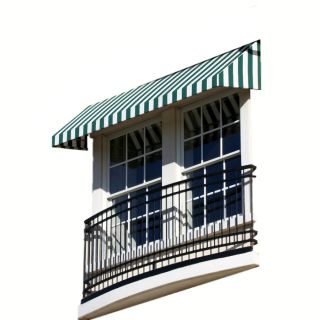 Awntech 544.5 in Wide x 36 in Projection Forest/White Stripe Slope Window/Door Awning