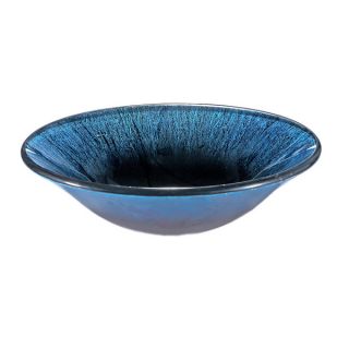 Polaris Sinks Blue Sky Embossed Glass Vessel Bathroom Sink