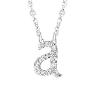 Silver on the Rocks Sterling Silver TDW Diamond Letter Initial Necklaces