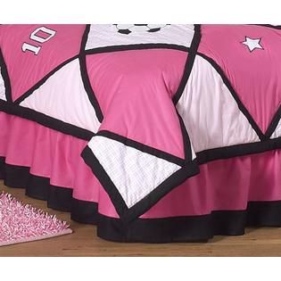 Sweet Jojo Designs  Soccer Pink Collection 3pc Full/Queen Bedding Set