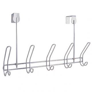 Exquisite Over The Door 5 Double Hook Organizer Chrome Finish   Home