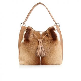 Clever Carriage Springbok and Leather Drawstring Bag   7114918