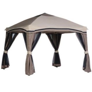 Hampton Bay Pitched 10 ft. x 10 ft. Roof Line Portable Gazebo with Netting 5LGZ1027 1