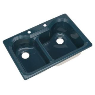 Thermocast Breckenridge Drop In Acrylic 33 in. 2 Hole Double Bowl Kitchen Sink 2H Verde 46242