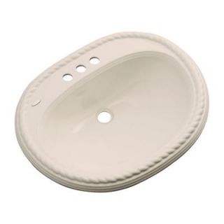 Malibu Drop In Bathroom Sink with Faucet Hole in Candle Lyte 83405