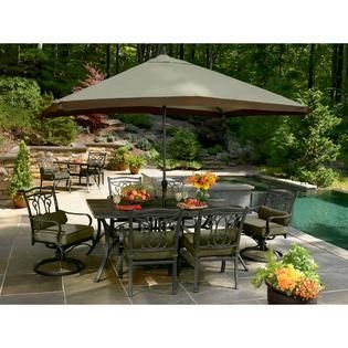 La Z Boy Outdoor Aubree Dining With Umbrella Bundle