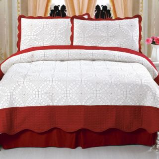 Lydia Embroidered Quilt Set by Lavish Home
