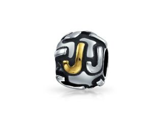 Bling Jewelry 925 Sterling Silver Letter J Alphabet Bead Screw Core Fits Pandora