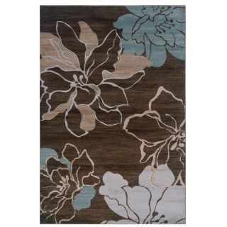 Linon Milan Collection Brown/ Turquoise Area Rug (5 x 77