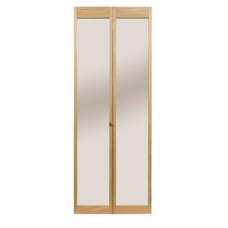 Pinecroft Solid Core Mirror/Panel Pine Bi Fold Closet Interior Door (Common 36 in x 80 in; Actual 36 in x 80.5 in)