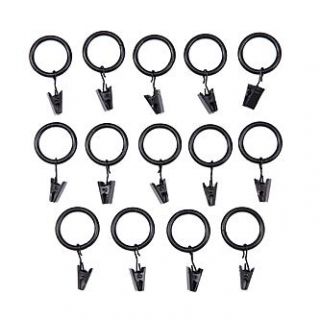 Eclipse Curtains 5/8 Curtain Clip Rings   Black   Home   Home Decor