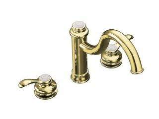 KOHLER K 12230 PB Fairfax High Spout Kitchen Sink Faucet with Lever Handles Polished Brass  Kitchen Faucet