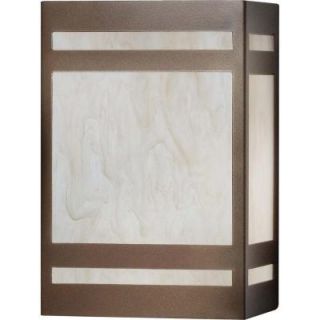 Filament Design 1 Light 10 in. Outdoor Medieval Bronze Wall Sconce with Caramel Onyx Shade LX CL9236L10MBCO01
