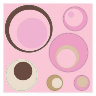 Brewster 12 in. x 12 in. Spheres Pink 4 Piece Wall Decal GB41PNK