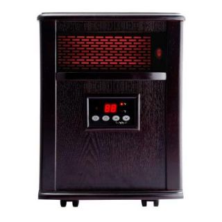American Comfort 1500 Watt Solid Wood Infrared Electric Portable Heater in Solid wood construction   Espresso ACW0032WE