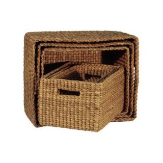 Ibolili Rectangle Basket with Hole Handle (Set of 6)