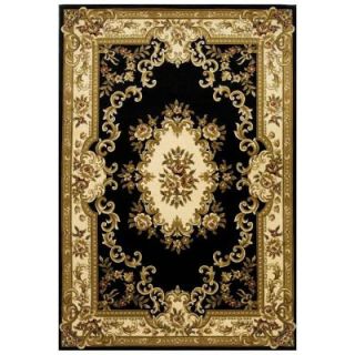 Kas Rugs Elegant Aubusson Black 7 ft. 7 in. x 10 ft. 10 in. Area Rug COR531077X1010